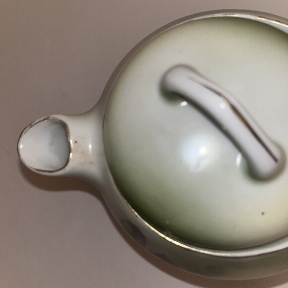 vintage rs prussia hand painted roses porcelain covered cream & sugar with spoon - Picture 4 of 16